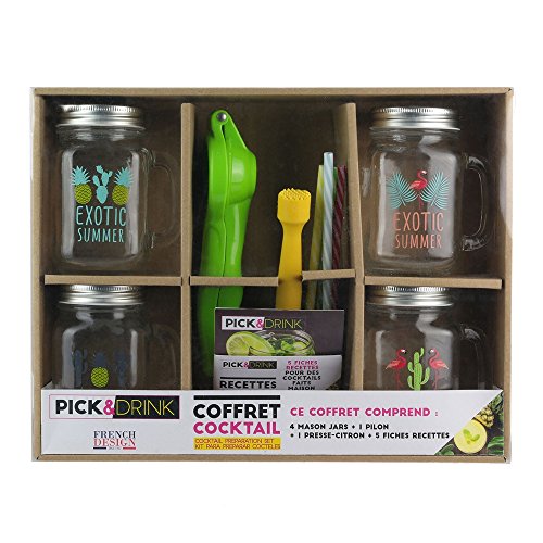 Pick&Drink CMKDO8598 Kit Mojito 4 Mugs C/Mano M, Metal, 10,30 x 7,50 x 13,20 cm