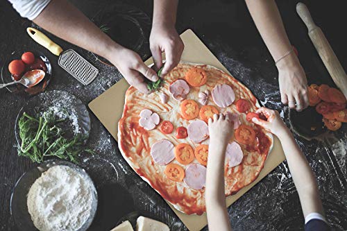 Piedra de Pizza y Espátula de Bamboo Harcas. Los mejores para hornear y servir, barbacoa, parrilla, hornear queques, pasteles y Calzone