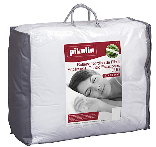 Pikolin Home - Edredón/Relleno nórdico de fibra DUO cuatro estaciones 150gr/m²+ 300gr/m², antiácaros, 135x200cm-Cama 90 (Todas las medidas)