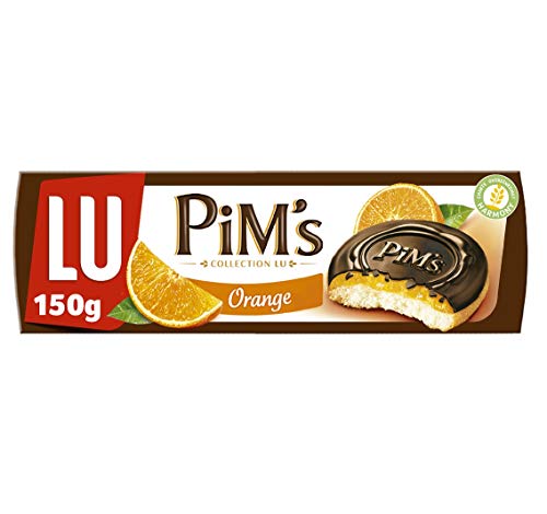 PiM's - Galletas de Bizcocho Rellenas de Naranja y Cubiertas de Chocolate Negro, 150 g