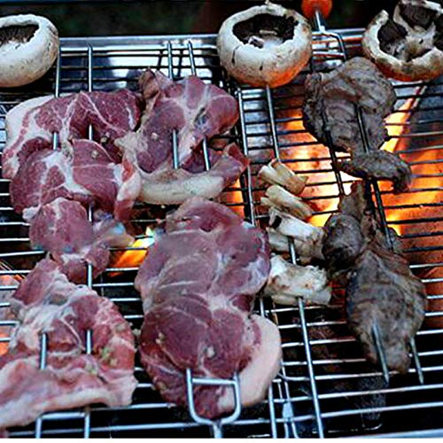 Pinchos Barbacoa,Reutilizables Palos De Barbacoa,Pinchos De Barbacoa De Acero Inoxidable,para Acampar Al Aire Libre, Salidas, Herramientas De Cocina