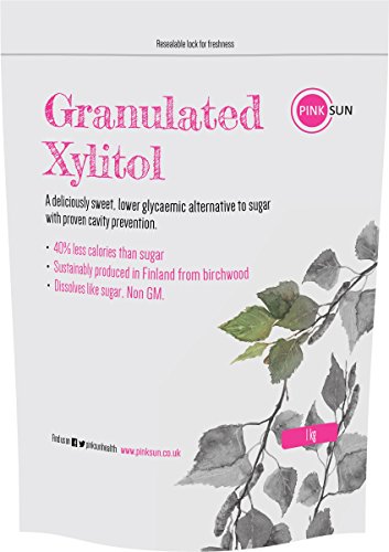 PINK SUN Xilitol 1kg Azucar De Abedul Sustitución de Azúcar Alternativa Edulcorante Finlandia Gránulos Vegetariano Vegano Baja en Carbohidratos Diabético Non OGM Xylitol Finland Birch