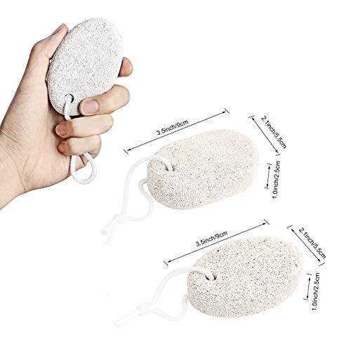 Pinowu Piedra pómez natural para pies (2pcs), Herramientas de pedicura de lava Piel dura Removedor de callos para pies y manos Exfoliante Natural Exfoliación de archivo de pie quitar la piel muerta