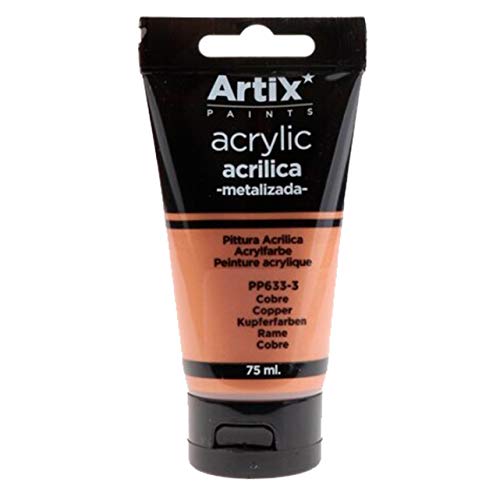 Pintura Acrilica Cobre Metalizado para Lienzos y Manualidades, 75ml - Artix PRO