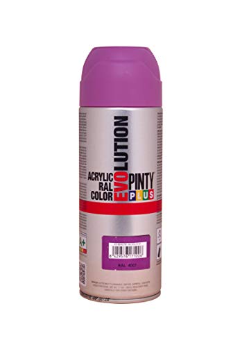 PINTYPLUS EVOLUTION Pintura Spray Acrílica Brillo 520cc Red Lilac, Violeta Ral 4001, Estándar