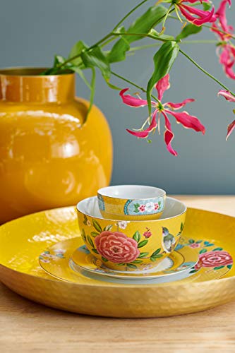 Pip Studio Blushing Birds - Juego de 2 tazas (350 ml), diseño de pájaros, color amarillo