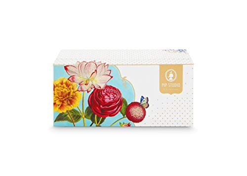 PIP Studio - Juego de 2 tazas de té y café, diseño de flores, color azul