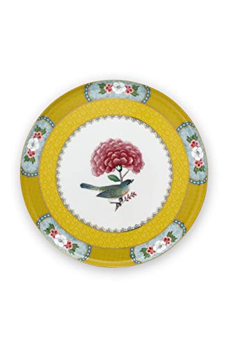 PiP Studio – Plato para tartas – Blushing Birds – Porcelana – Amarillo – D 21 cm