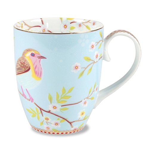 Pip Studio - Taza de Desayuno, diseño de pájaro, Color Azul