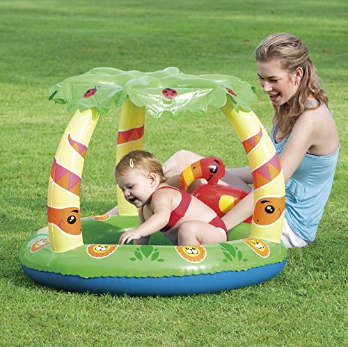 Piscina Hinchable Infantil con Parasol Bestway Friendly Jungle