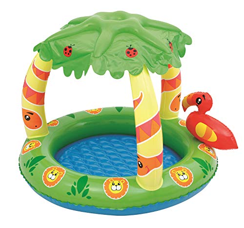 Piscina Hinchable Infantil con Parasol Bestway Friendly Jungle