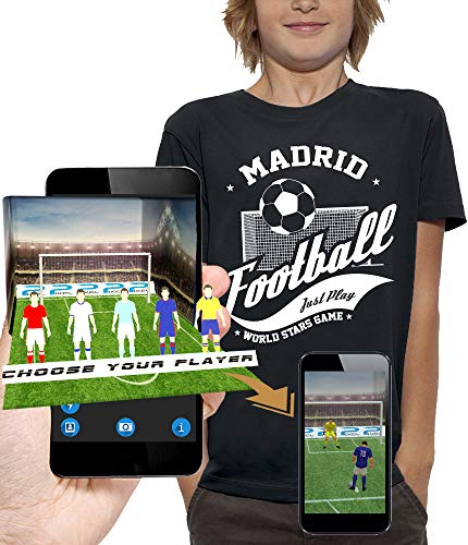 PIXEL EVOLUTION Camiseta 3D FÚTBOL Madrid en Realidad Aumentada Niño - tamaño 7/8 años - Negro