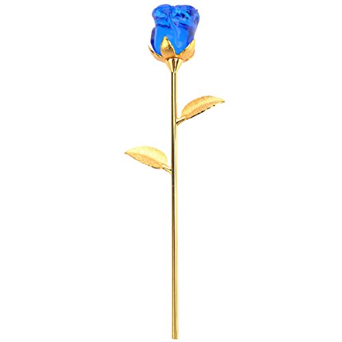 PIXNOR pipa de cristal rosa flores para San Valentín cumpleaños madre día aniversario regalo azul Talla L