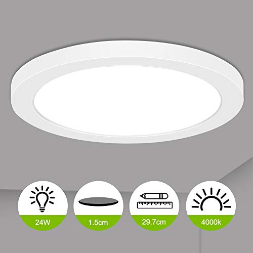 Plafón Led Techo Avanlo 24 Vatio Lámpara de Techo Cocina 2300lm, 32 Centímetro Diamwter Plafones para Techo, Plafones para Office Mall, Ultradelgado