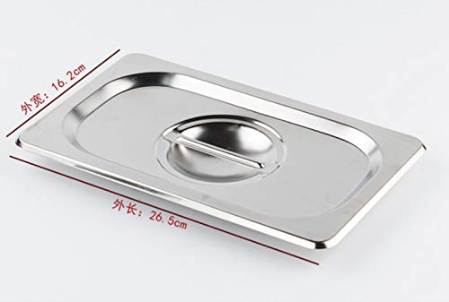 Plato Cena Vajilla Ollas Cuadradas Gn Pan Kitchen 304 Acero Inoxidable 1/9 1/6 1/4 1/3 Bandeja De Comida Chafing Buffet Gastronorm Pan Contenedores Tapa 0.6Mm, 1-4 Tapa 26.5X16.2C