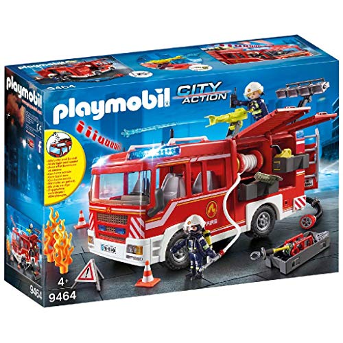 PLAYMOBIL City Action Camión de Bomberos con Luces y Sonido, a Partir de 4 Años (9464) + Duracell, Plus AAA, Pilas Alcalinas (Paquete de 4) 1,5 Voltios LR03 MN2400