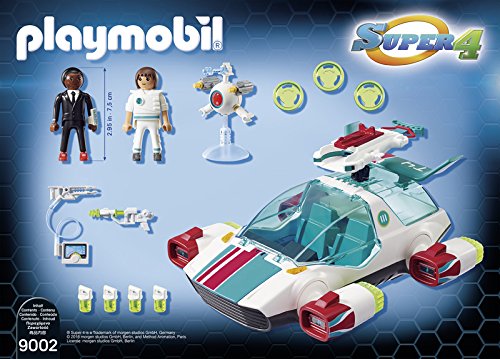 Playmobil - FulguriX con Agente Gene, Personajes de la Serie Super 4, Multicolor (Playmobil, 9002)