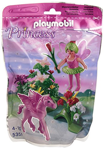 PLAYMOBIL Hadas - Princess Hada con Pegaso y Flores Playsets de Figuras de jugete 5351