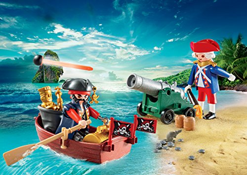 Playmobil- Maletín Grande Pirata y Soldado Figuras de Juguete, Multicolor, única (9102)