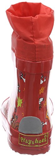 Playshoes Bota de Agua con Forro Animales, Botas de Goma de Caucho Natural Unisex Niños, Rojo (Rot 8), 22 EU