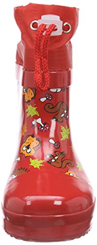 Playshoes Bota de Agua con Forro Animales, Botas de Goma de Caucho Natural Unisex Niños, Rojo (Rot 8), 22 EU