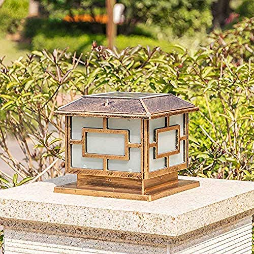 Plaza Solar Patio Terraza Cenador Pilar Lámpara A Prueba De Agua Valla De Aluminio Villa Al Aire Libre Super Brillante Lámpara De Ahorro De Energía-M-30Cm_Estilo B Lampara