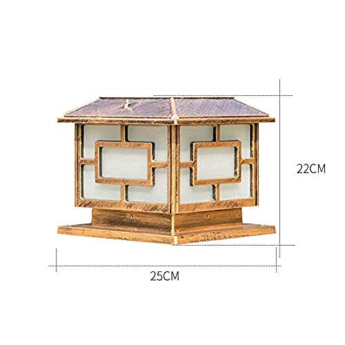 Plaza Solar Patio Terraza Cenador Pilar Lámpara A Prueba De Agua Valla De Aluminio Villa Al Aire Libre Super Brillante Lámpara De Ahorro De Energía-M-30Cm_Estilo B Lampara