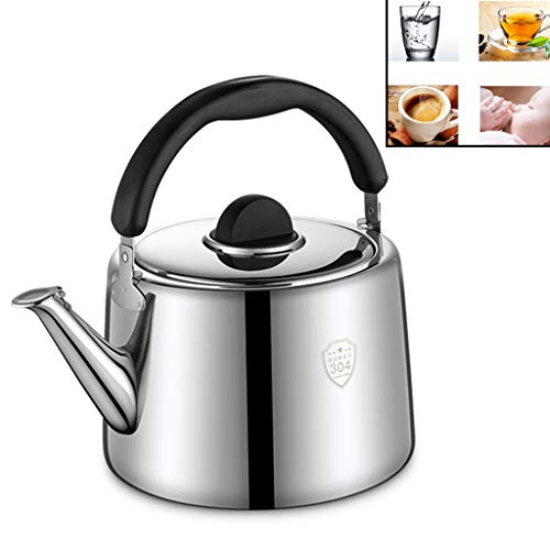 PLHMS Teteras Ollas de té Superior de la Estufa para Acero Inoxidable quirúrgico de la Tetera con Cool Mango Touch de Gran Capacidad de Camping Gas Caldera para Todos Placa de Cocina 5L,5L