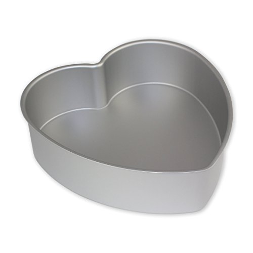 PME Bandeja de Aluminio Anodizado para Pasteles de Corazón 8 x 3-Pulgadas de Profundidad