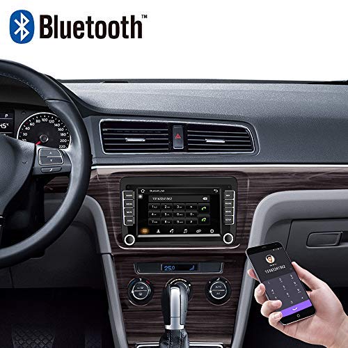 Podofo Radio 2 DIN Android para VW Passat Seat Golf Skoda TOURAN 7 Pulgadas HD Pantalla táctil Navegador GPS Unidad Principal con WiFi Mirror Link Radio FM/Am Cámara de Respaldo