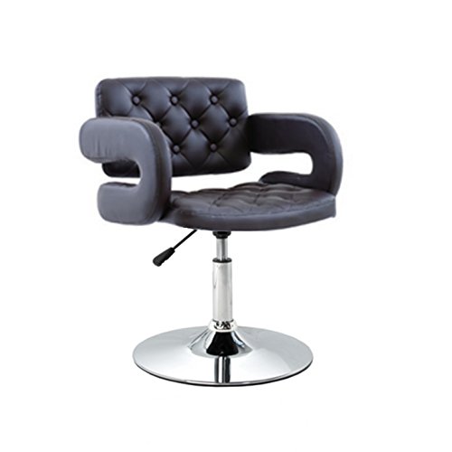 Polironeshop - Lisbona - Sillón taburete giratorio elegante de piel sintética para casa, oficina, vestíbulo, hotel, sala de espera, con pistón de gas, regulable, Negro