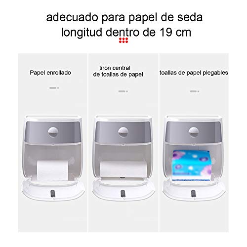 Portarrollos para Papel Higiénico, portarrollos baño Adhesivo, Impermeable Montado en la Pared Porta Rollos de Papel Higienico con el Teléfono Móvil Estante de Almacenamiento