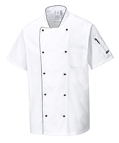 Portwest C676 - Chaqueta aireado Chef, color Blanco, talla Large