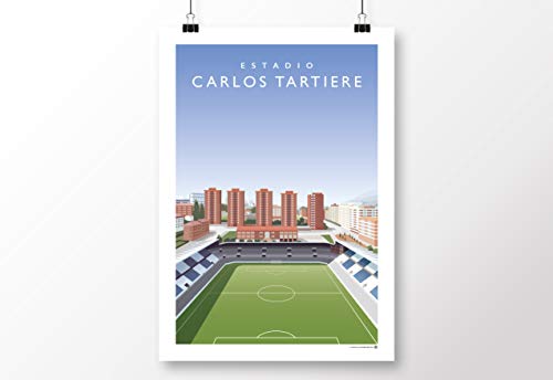 Póster del Estadio Carlos Tartiere A3, ilustrado del Real Ovideo FC