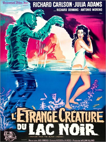 Posterlounge Cuadro de metacrilato 60 x 80 cm: Creature from The Black Lagoon, on Left: The Creature, Played by Ben Chapman and Ricou Browning, on de Everett Collection