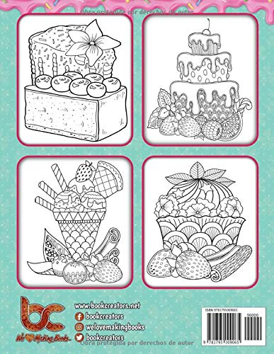 Postres Deliciosos: Libro Para Colorear Postres Para Niños (Panqueques, Pastelitos, Tartas, Helados, Frutas y Más)