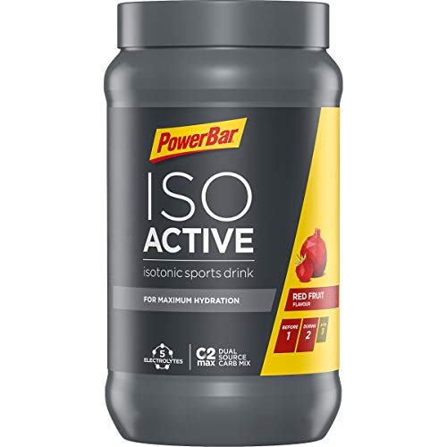 PowerBar Isoactive Red Fruit 600g - Bebida Deportiva Isotónica - 5 Electrolitos + C2MAX