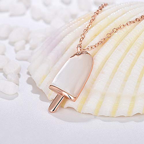 PRDECE Collar con Colgante de Helado de Concha para Mujer, Regalo de joyería Fina de Moda