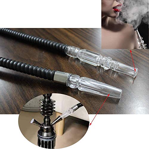 Pre&Mium Cachimba Pipa de Agua Shisha Hookah 55 cm 2 Manguera Cachimba Narguile agua tubo vidrio fumar negro (Shisha)