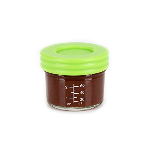 Premium VIALS Vidrio bebé contenedores para Alimentos - el Juego Contiene 10 pequeños Reutilizables 4 oz los frascos con Tapas herméticas - de Forma Segura congelar Sus bebés en casa Alimentos