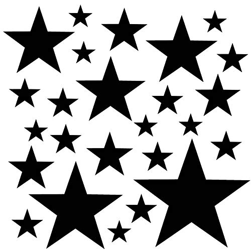 PREMYO 25 Estrellas Pegatinas Pared Infantil - Vinilos Decorativos Habitación Bebé Niños - Fácil de Poner Negro