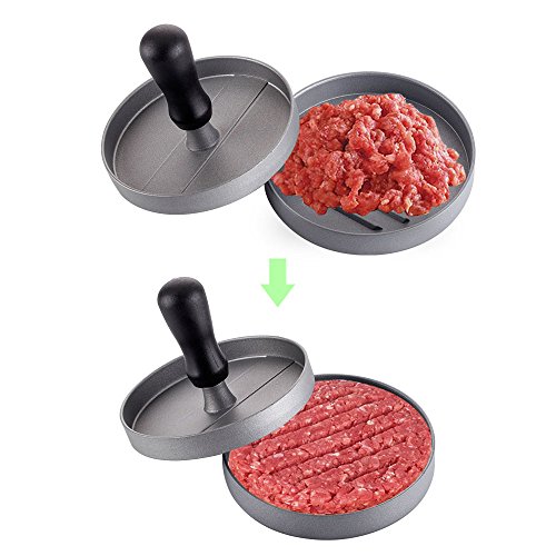 Prensa para hamburguesas, hamburguesera eléctrica, utensilio de cocina para prensar carne, antiadherente, aluminio, para una hamburguesa, ideal para barbacoas