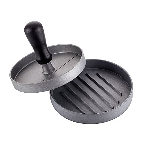 Prensa para hamburguesas, hamburguesera eléctrica, utensilio de cocina para prensar carne, antiadherente, aluminio, para una hamburguesa, ideal para barbacoas