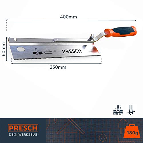 Presch sierra acodada orientable 250mm - sierra manual ajustable plegable acodada madera, plástico, PVC, estuco, yeso