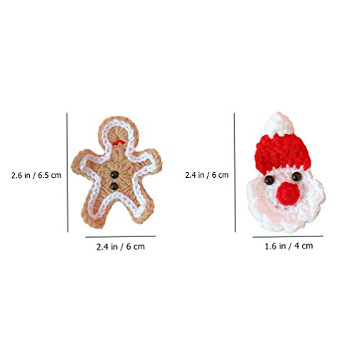 PRETYZOOM 2 Piezas Broche de Navidad Pin Lindo de Lana de Tejer Pin de Navidad Muñeco de Nieve Broche de Pan de Jengibre Ropa Pin Decoración para Regalos de Fiesta de Navidad