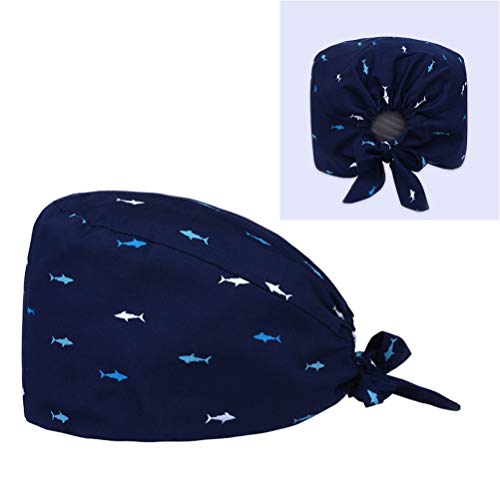 PRETYZOOM Gorro de Enfermera Médico Estampado Transpirable Absorbente de Sudor Sombrero Quirúrgico Gorro Quimioterapia Pérdida de Cabello Sombrero Gorro de Cocina para Mujeres Hombres (Estilo Tiburón)