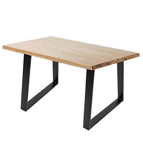 PrimeMatik - Pies rectangulares para Mesa. Patas en Acero Negro 700 x 85 x 720 mm 2-Pack