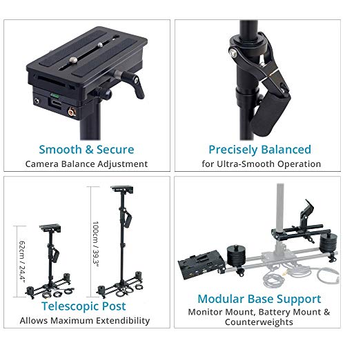 PROAIM Zest - Estabilizador electrónico de Potencia de 5 – 15 kg / 11 – 33 LB – Estructura Modular de Aluminio para Sony Arri Rojo película Cine videocámara de transmisión + Bolsa (ST-Zest)