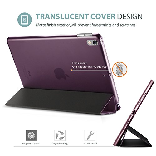 ProCase Funda 10,5” iPad Pro 2017/iPad Air 2019, Estuche Inteligente Ultra Delgada Ligera con Soporte Reverso Translúcido Esmerilado para iPad Air 3.ª Generación/iPad Pro 10.5 Pulgadas -Violeta