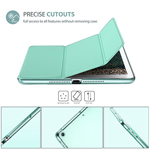 ProCase Funda iPad 9,7" 6.ª 2018/5.ª 2017, Estuche Delgado Ligero Carcasa con Soporte Tapa Inteligente Reverso Translúcido para iPad 9,7 Pulgadas –Menta